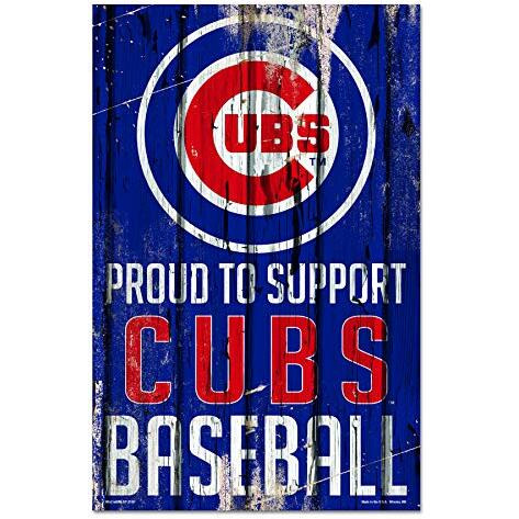Chicago Cubs Sign 11x17 Wood Proud to Support Design