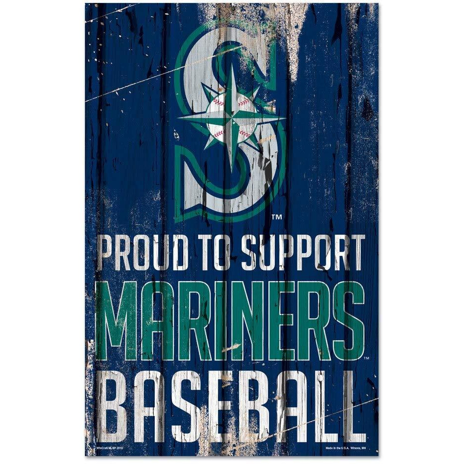 Seattle Mariners Sign 11x17 Wood Proud to Support Design - Special Order