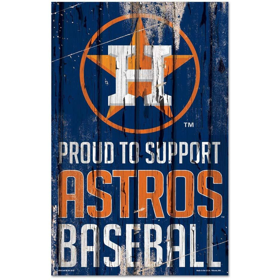 Houston Astros Sign 11x17 Wood Proud to Support Design