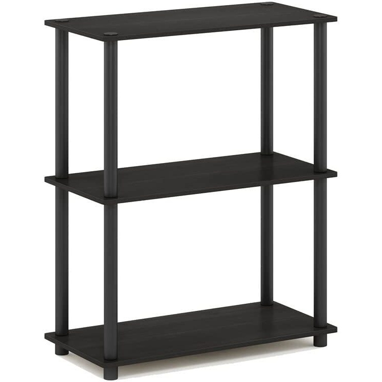 Furinno Turn-N-Tube 3-Tier Compact Multipurpose Shelf Display Rack, Espresso/Black