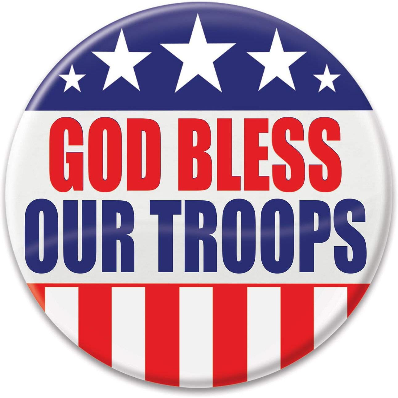 God Bless Our Troops Button
