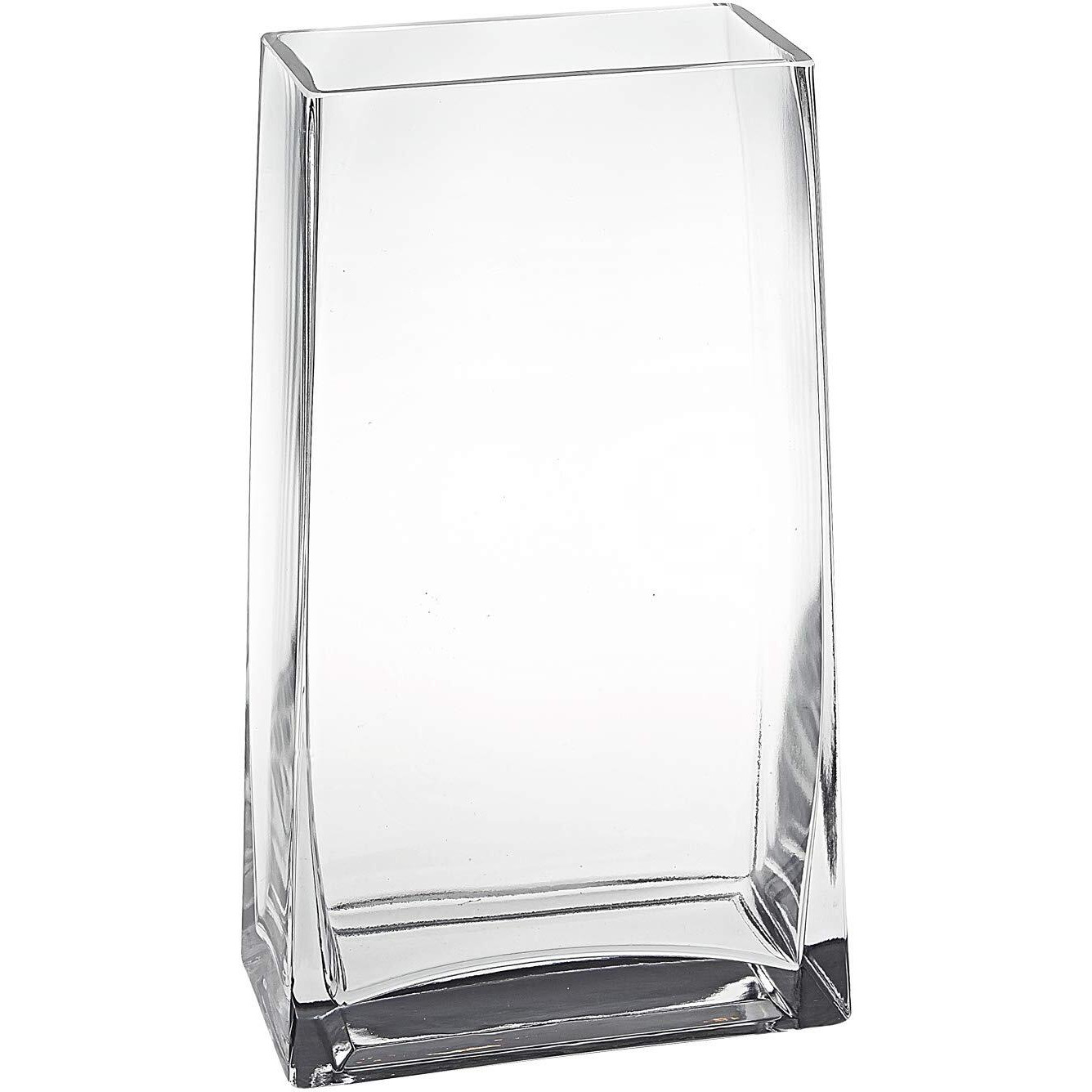 7 Clear Glass Rectangle Handmade Vase