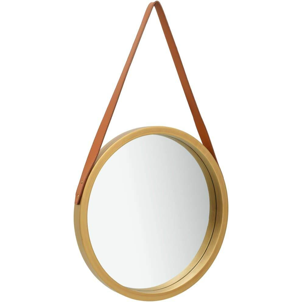 vidaXL Wall Mirror with Strap 16.7" Gold