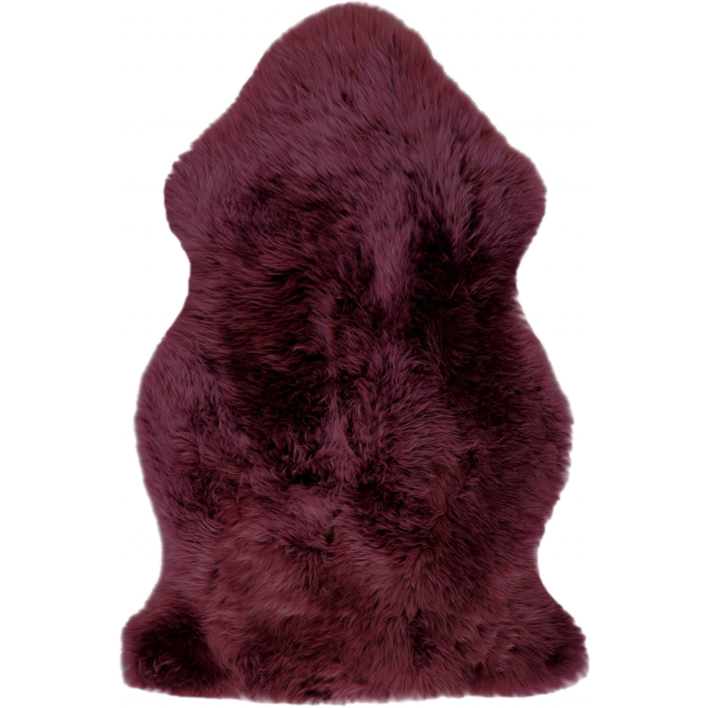 2' X 3' Burgundy New Zealand Natural Sheepskin Rug