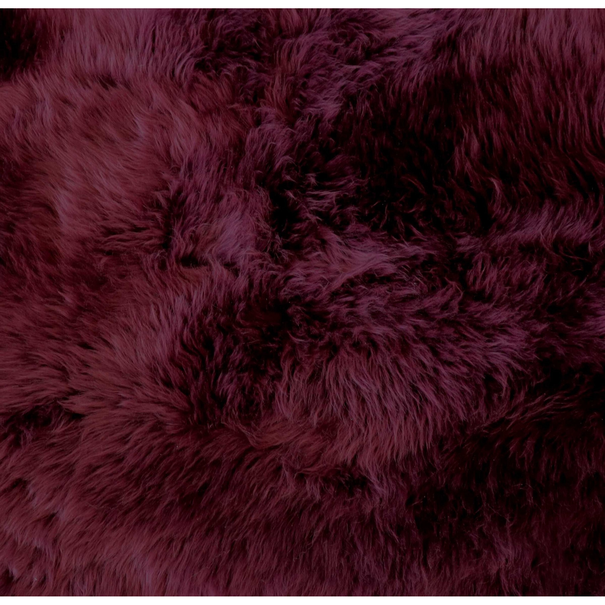 2' X 3' Burgundy New Zealand Natural Sheepskin Rug