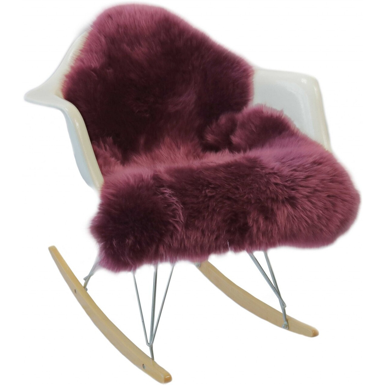 2' X 3' Burgundy New Zealand Natural Sheepskin Rug