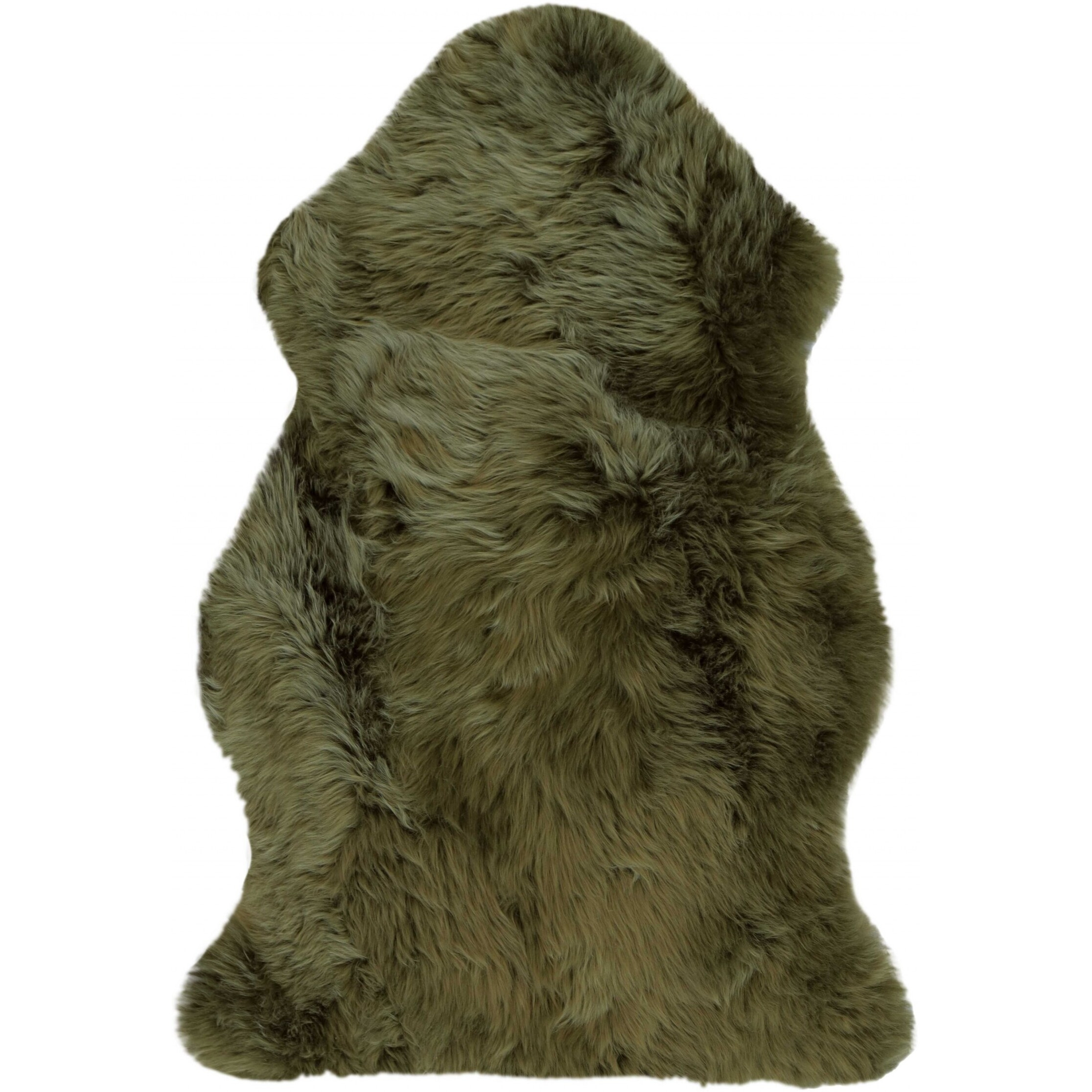 2' X 3' Khaki Green  New Zealand Natural Sheepskin Rug