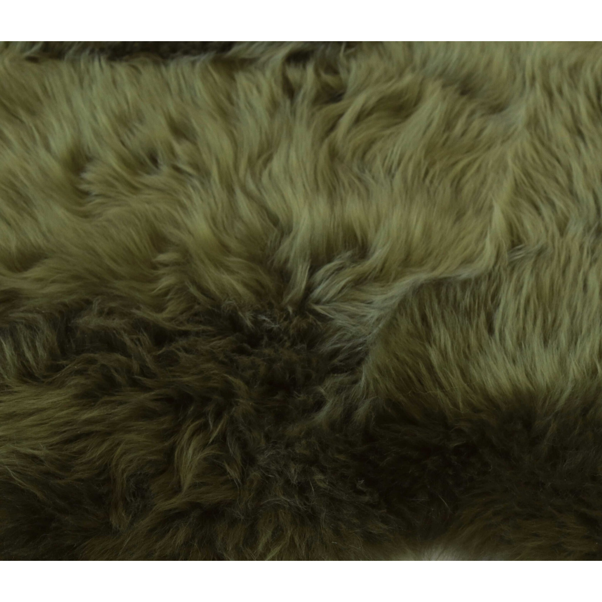 2' X 3' Khaki Green  New Zealand Natural Sheepskin Rug