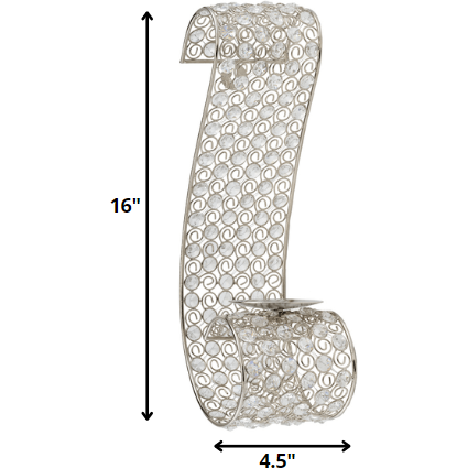 Gold And Faux Crystal  Swirling Wall Sconce