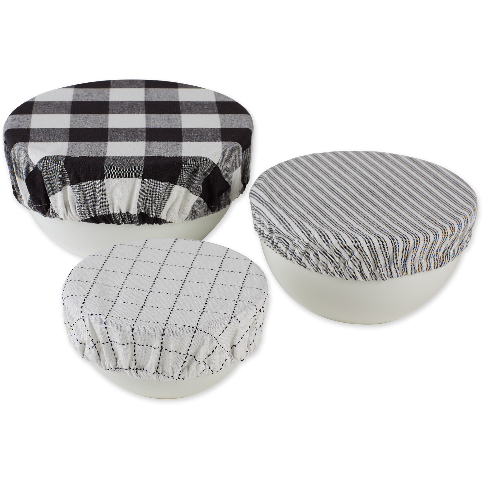 DII Asst Black Farmhouse Woven Dish Cover (Set of 3)