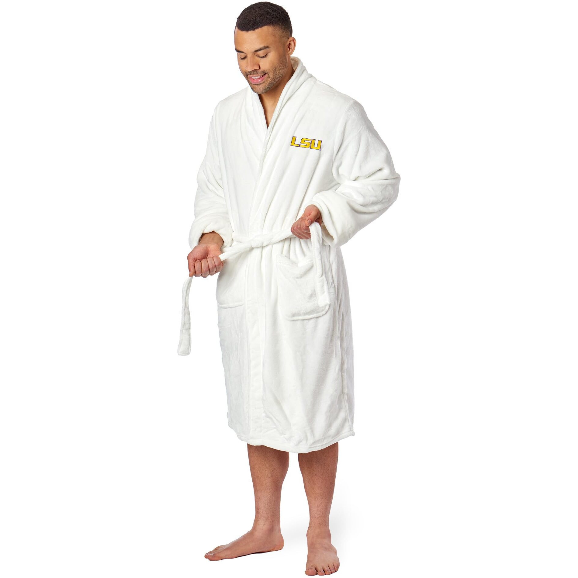 LSU OFFICIAL Collegiate Men's L/XL Silk Touch Bath Robe(D0102HP312W.)