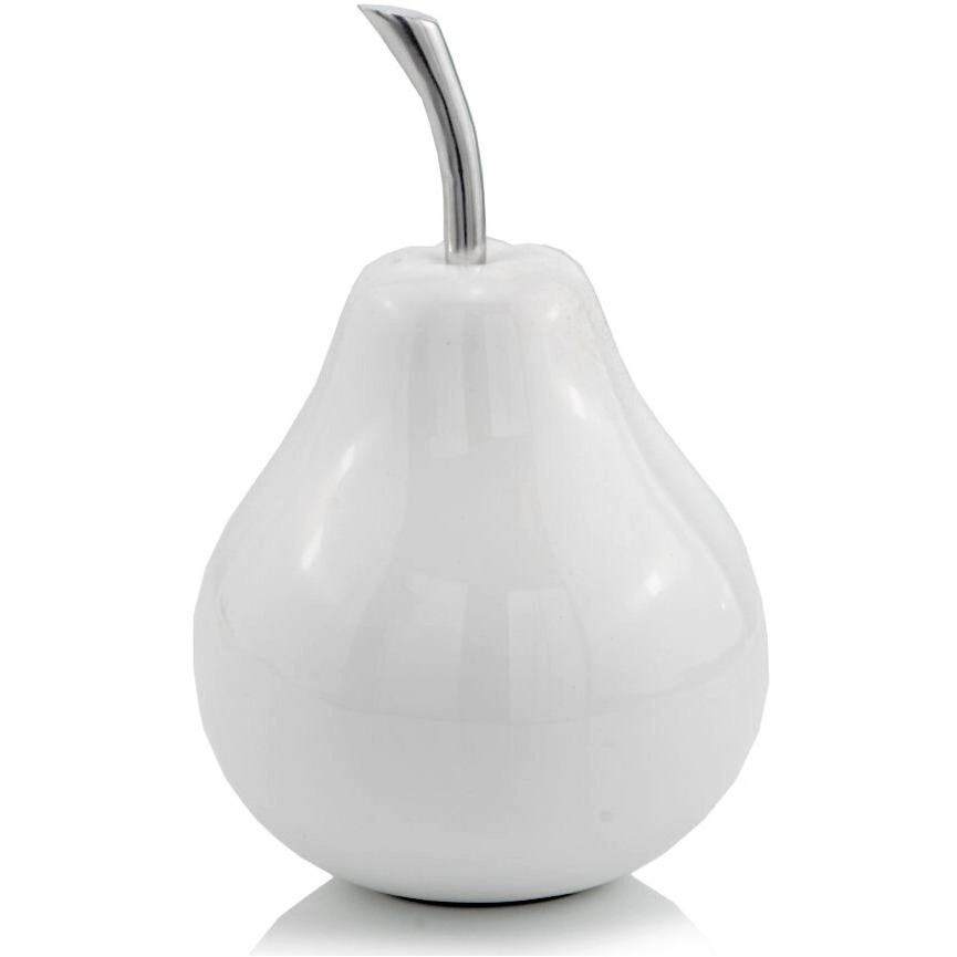 White Medium  Pear Shaped Aluminum Accent Home Decor