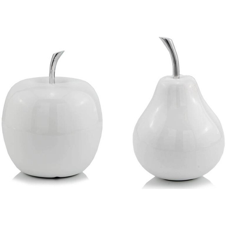 White Medium  Pear Shaped Aluminum Accent Home Decor