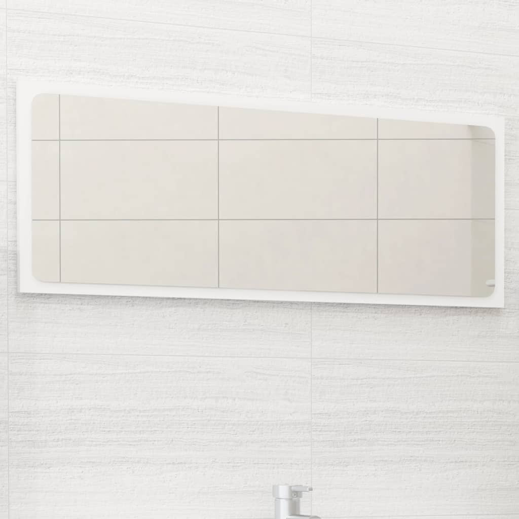 vidaXL Bathroom Mirror White 35.4&quotx0.6&quotx14.6" Engineered Wood