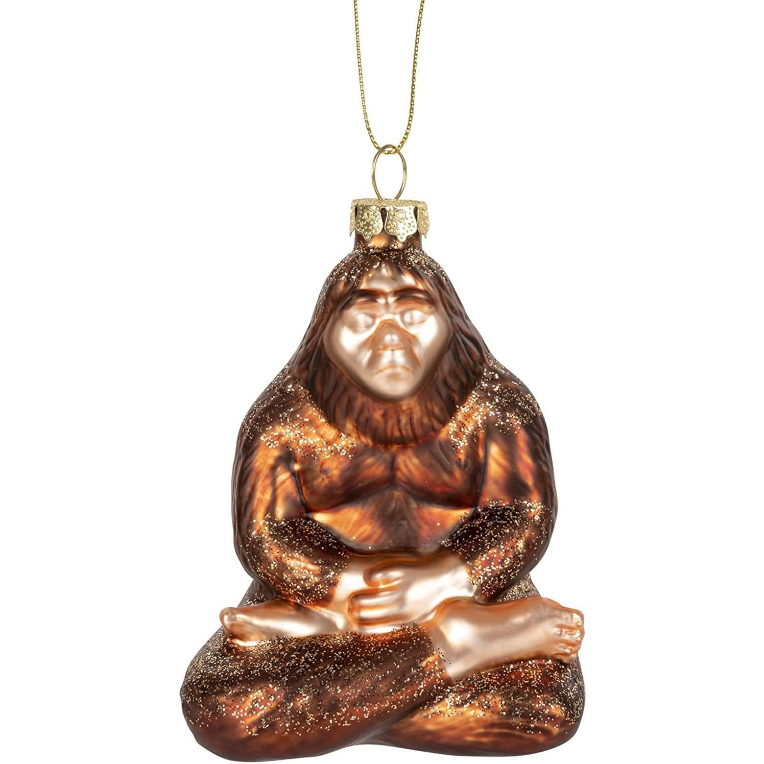 Enlightened Bigfoot Hand-Blown Glass Holiday Ornament