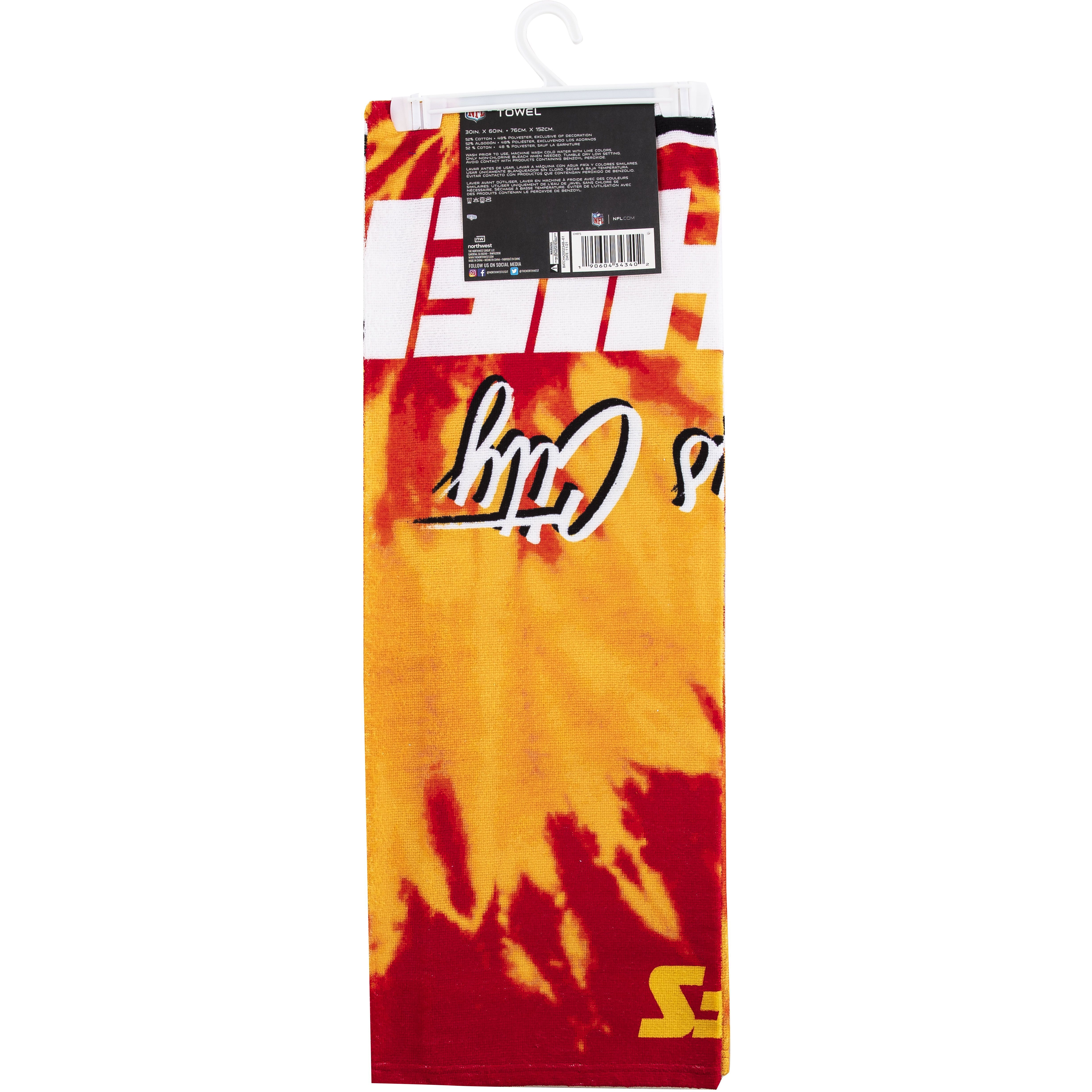 chiefs OFFIcIAL NFL Psychedelic Beach Towel 30 x 60(D0102H94NQA)