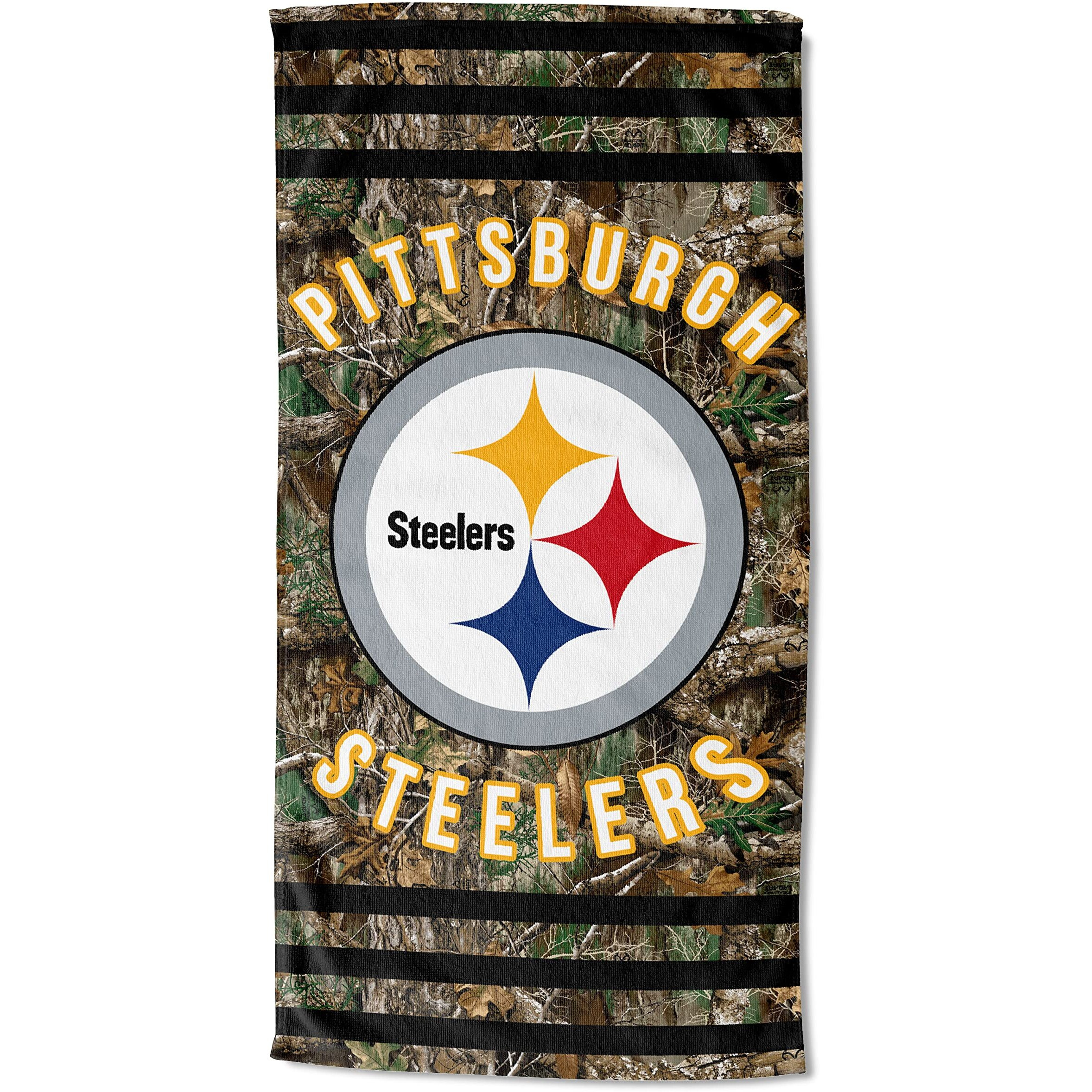 Steelers OFFIcIAL NFL Realtree Stripes Beach Towel 30 x 60(D0102H94NDA)