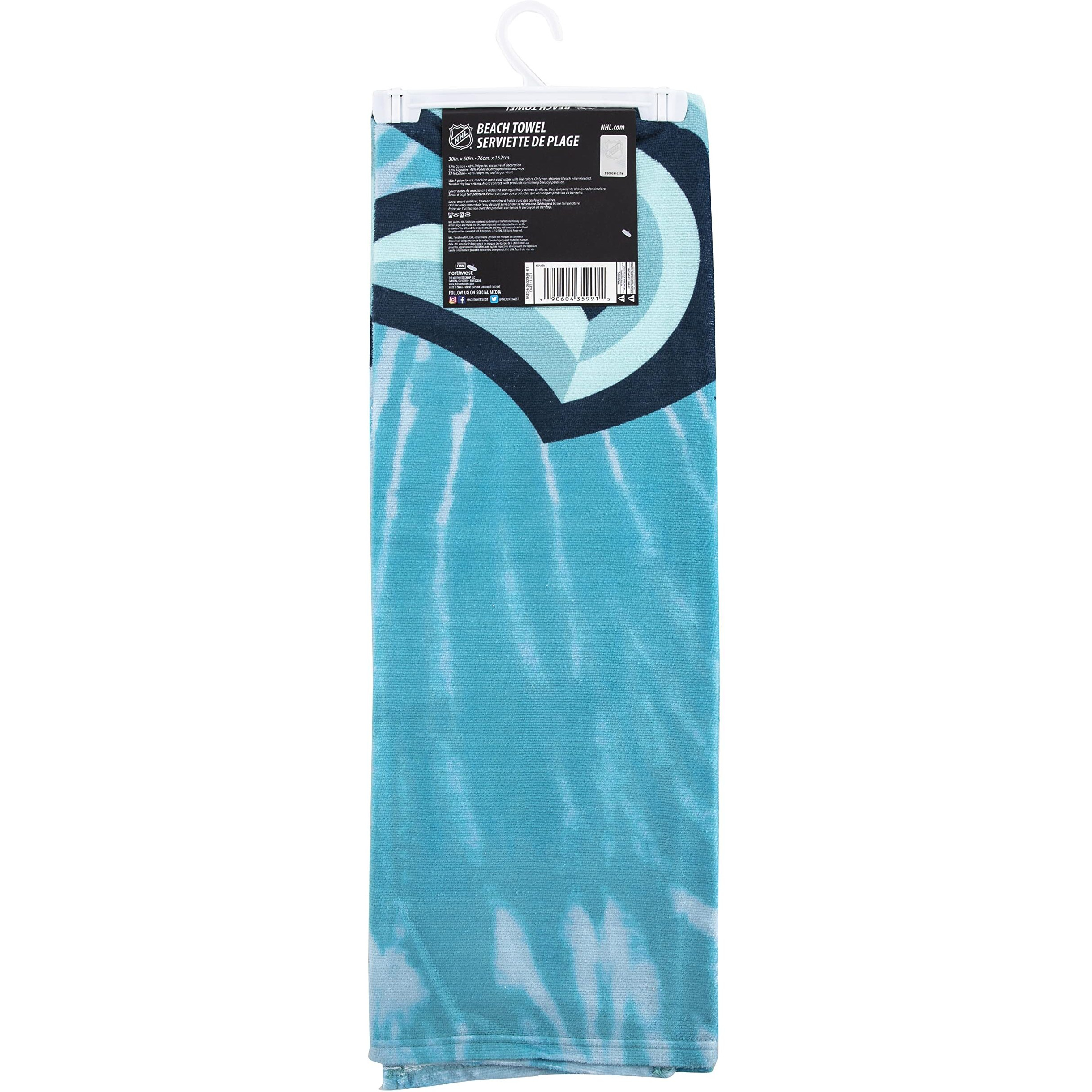 Kraken OFFIcIAL NHL Psychedelic Beach Towel 30 x 60(D0102H94FHg)