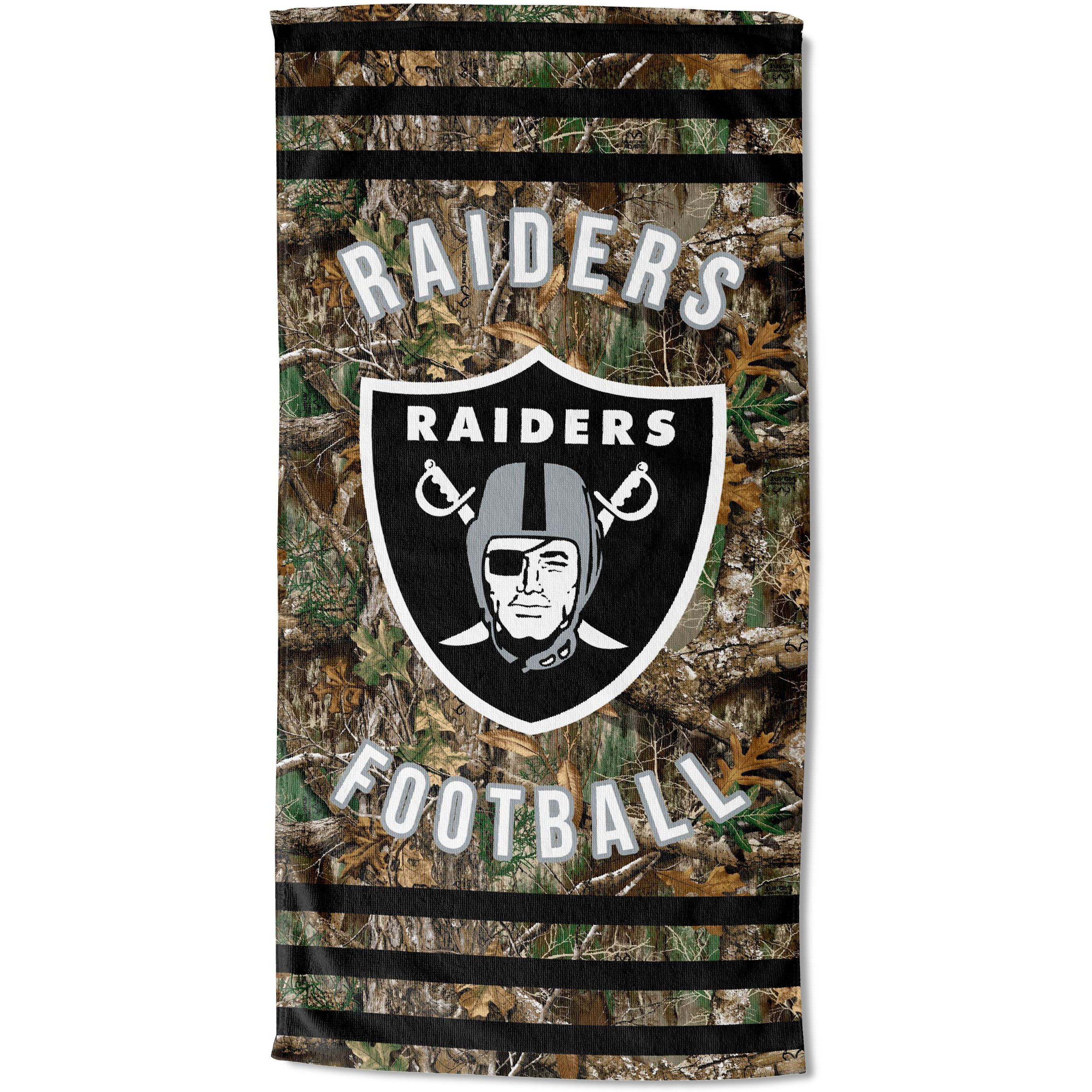 Raiders OFFIcIAL NFL Realtree Stripes Beach Towel 30 x 60(D0102H944PW)