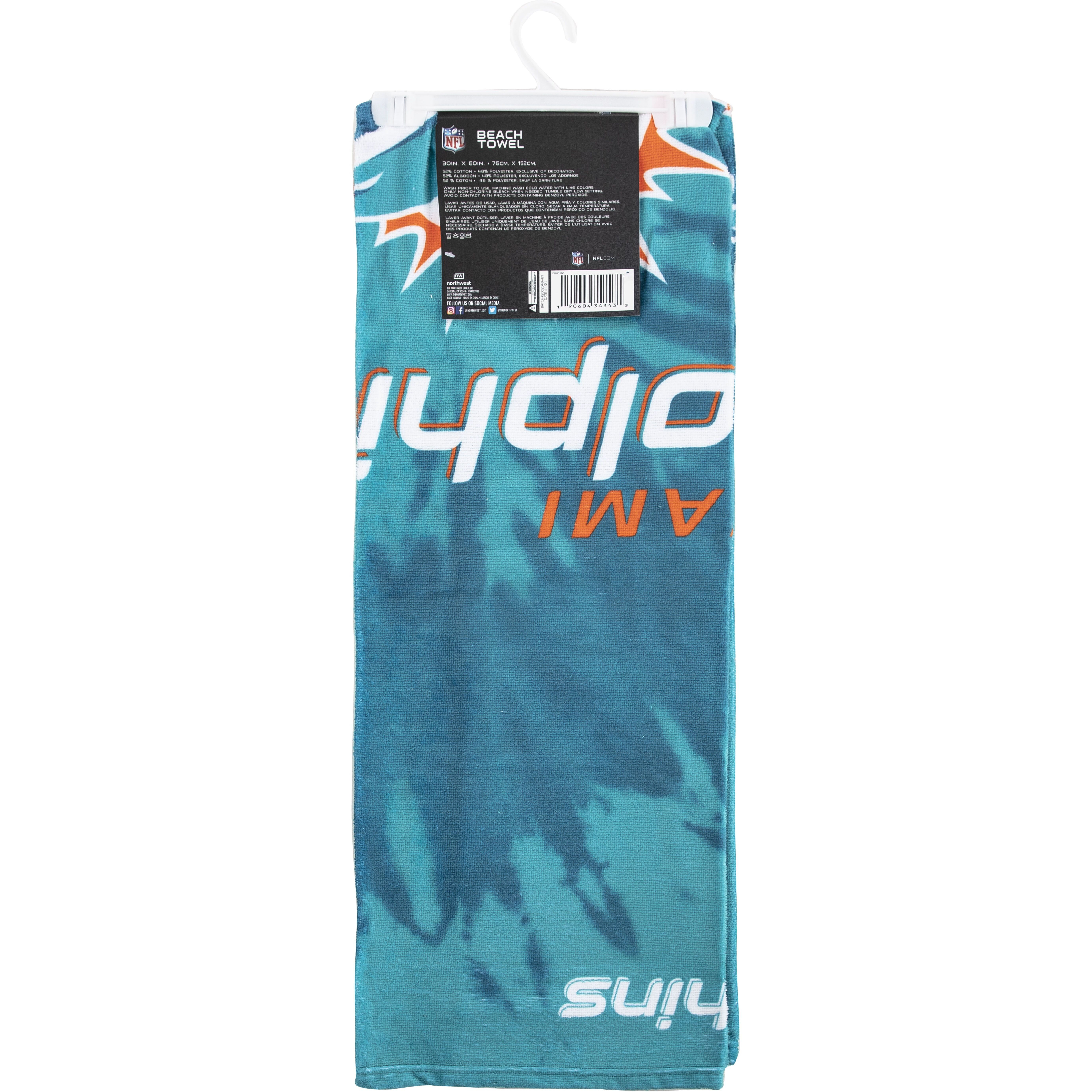 Dolphins OFFIcIAL NFL Psychedelic Beach Towel 30 x 60(D0102H94NEV)