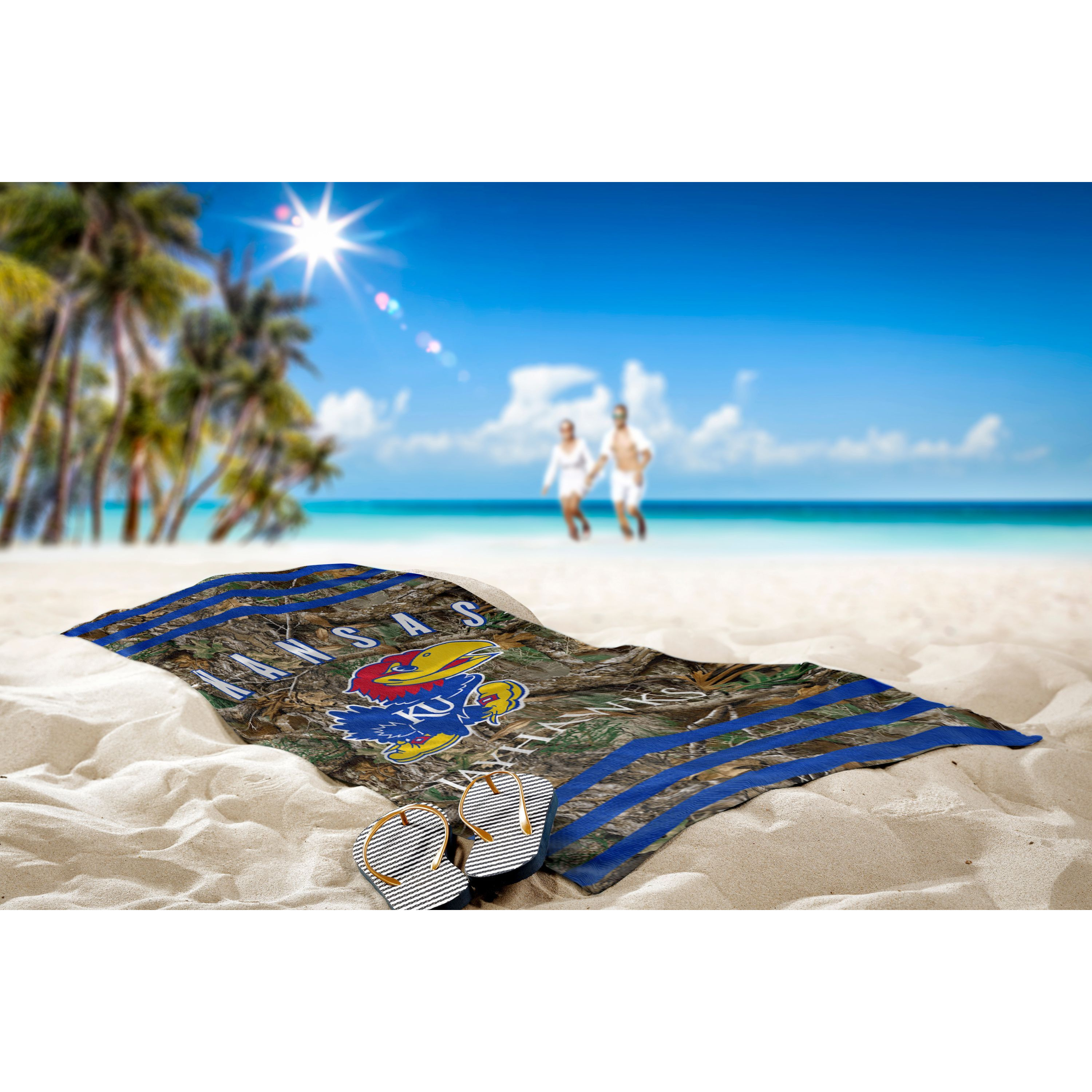 Kansas OFFIcIAL NcAA Realtree Stripes Beach Towel 30 x 60(D0102H94J8W)
