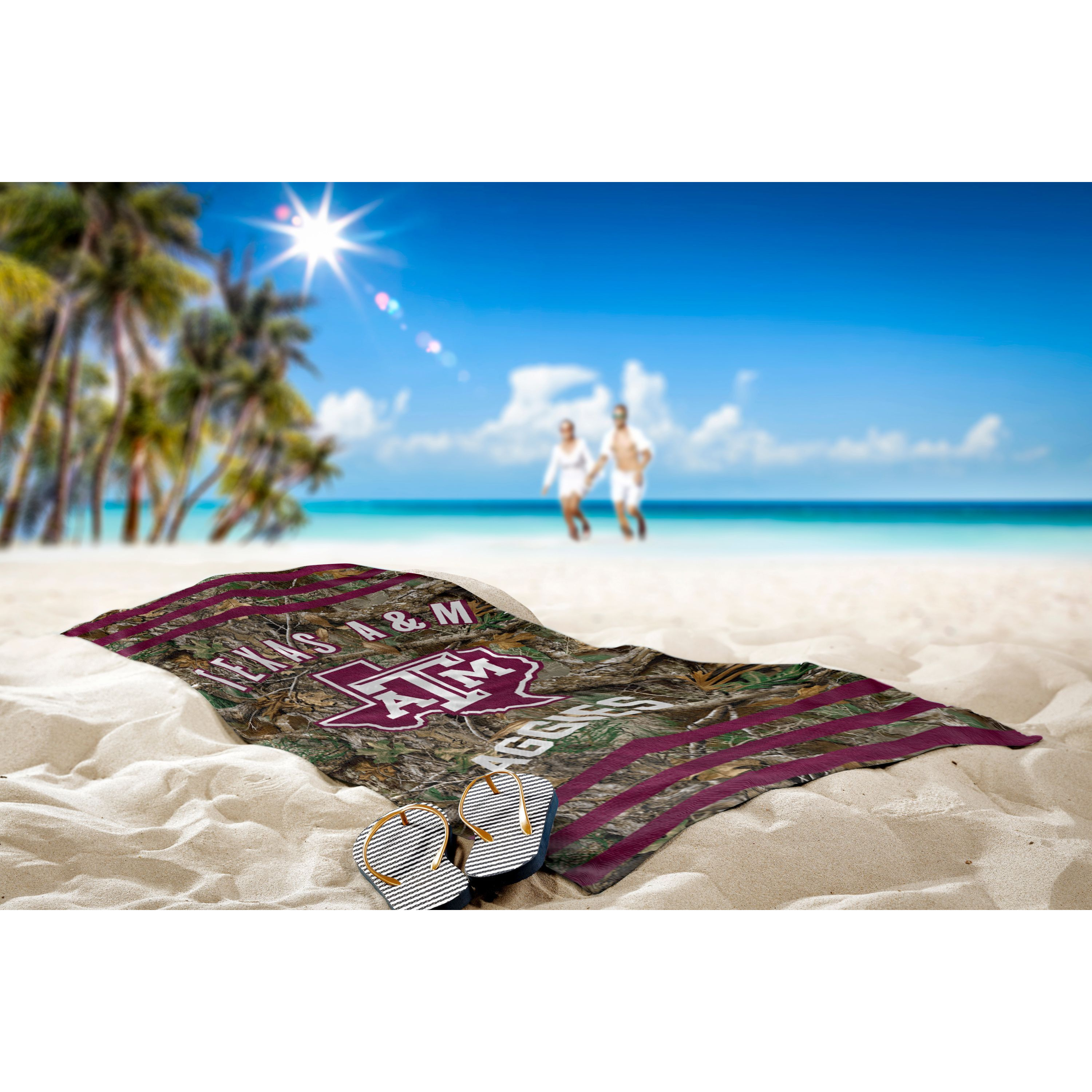 Texas A&M OFFIcIAL NcAA Realtree Stripes Beach Towel 30 x 60(D0102H94V2V)