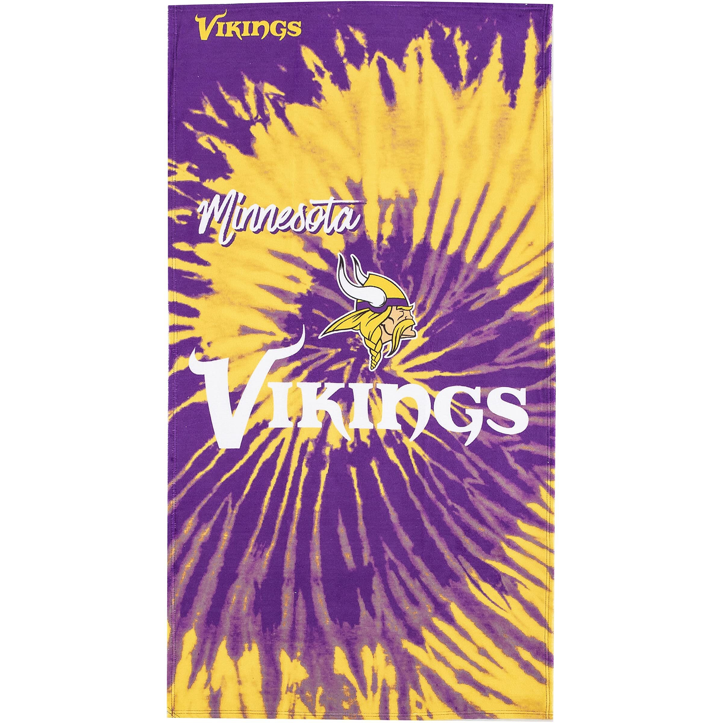 Vikings OFFIcIAL NFL Psychedelic Beach Towel 30 x 60(D0102H94Ng7)