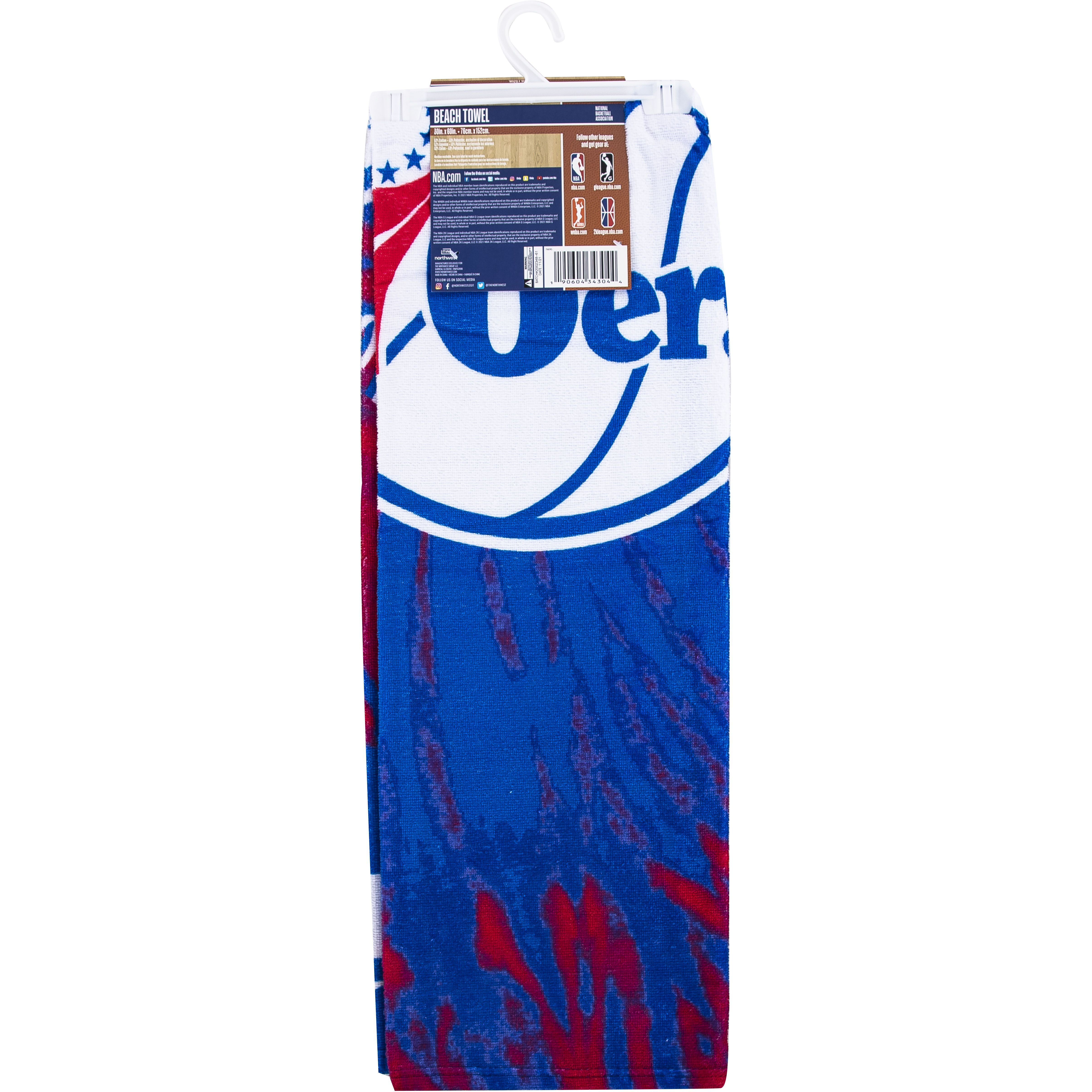 76ers OFFIcIAL NBA Psychedelic Beach Towel 30 x 60(D0102H94MAU)