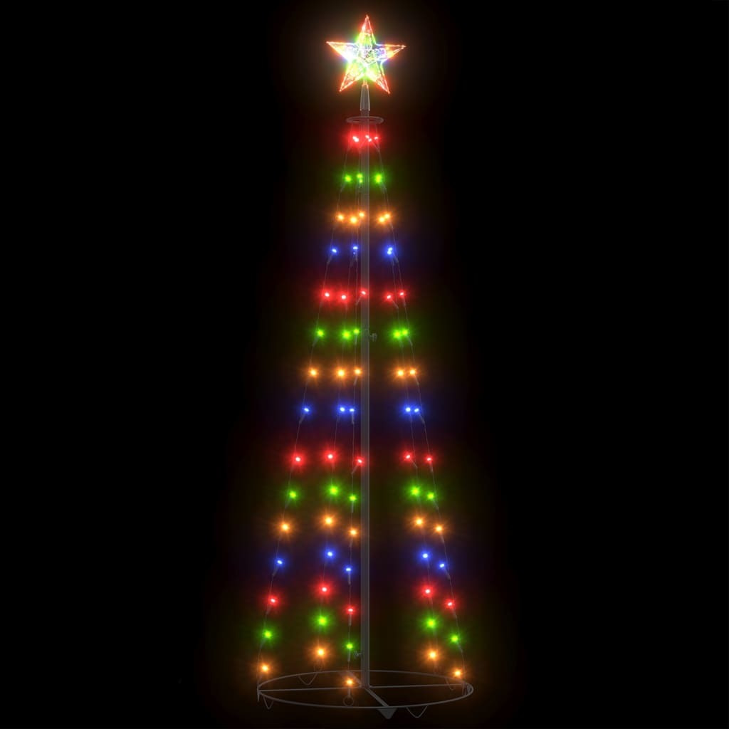 vidaXL Christmas Cone Tree Colorful 84 LEDs Decoration 2x5 ft