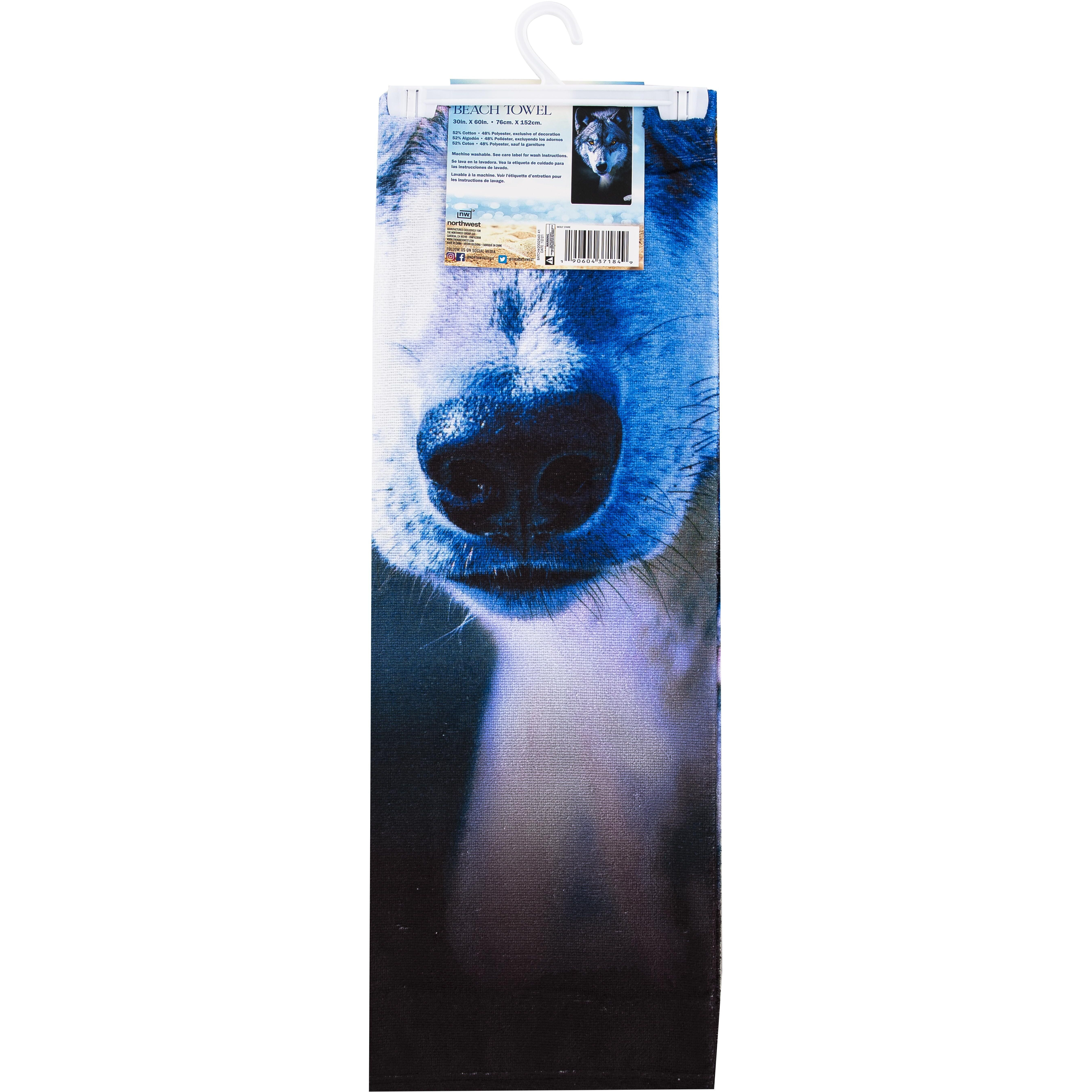Wolf Stare Beach Towel  30" x 60"(D0102H94CQG.)