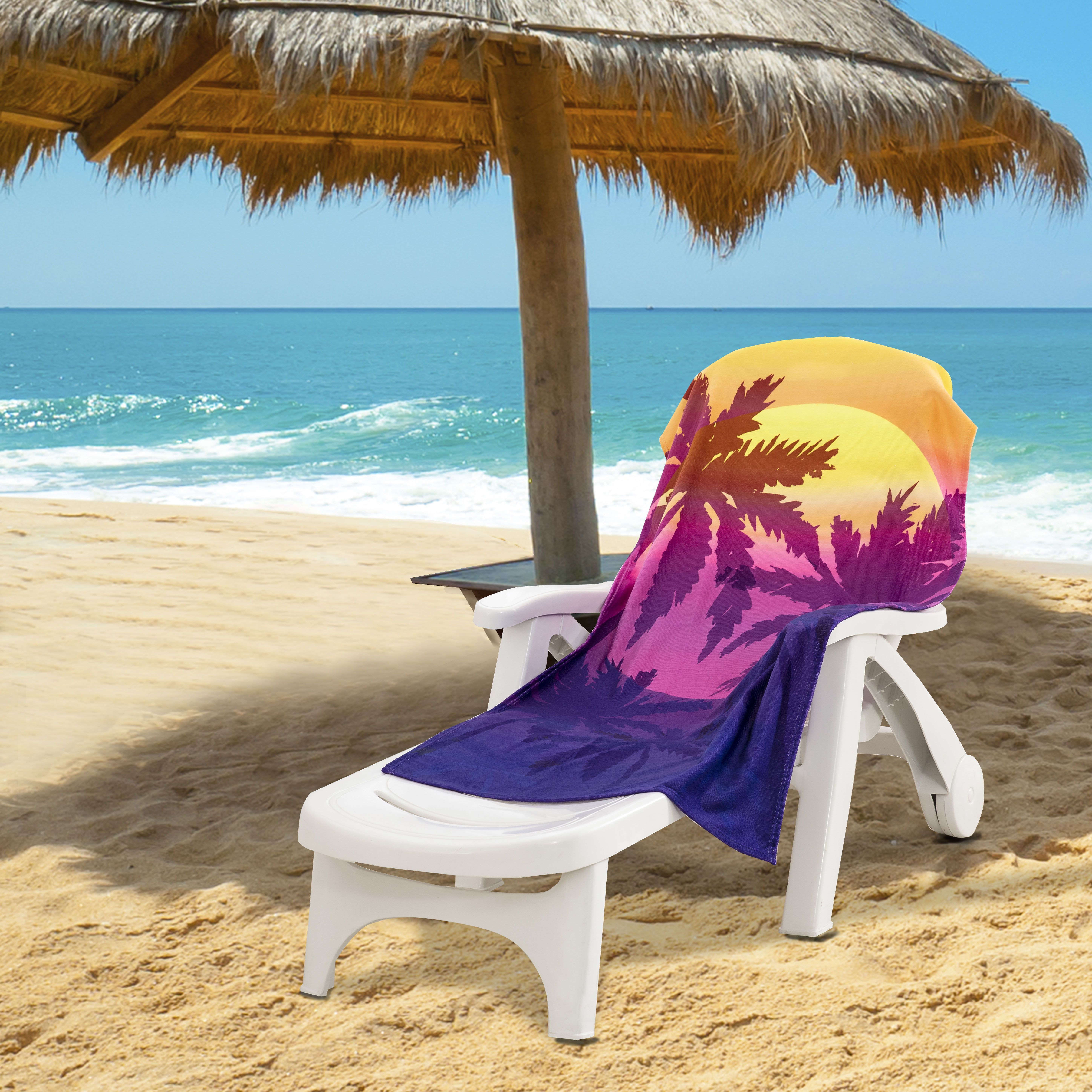 Magenta Sun Set Beach Towel  30" x 60"(D0102H94C8A.)