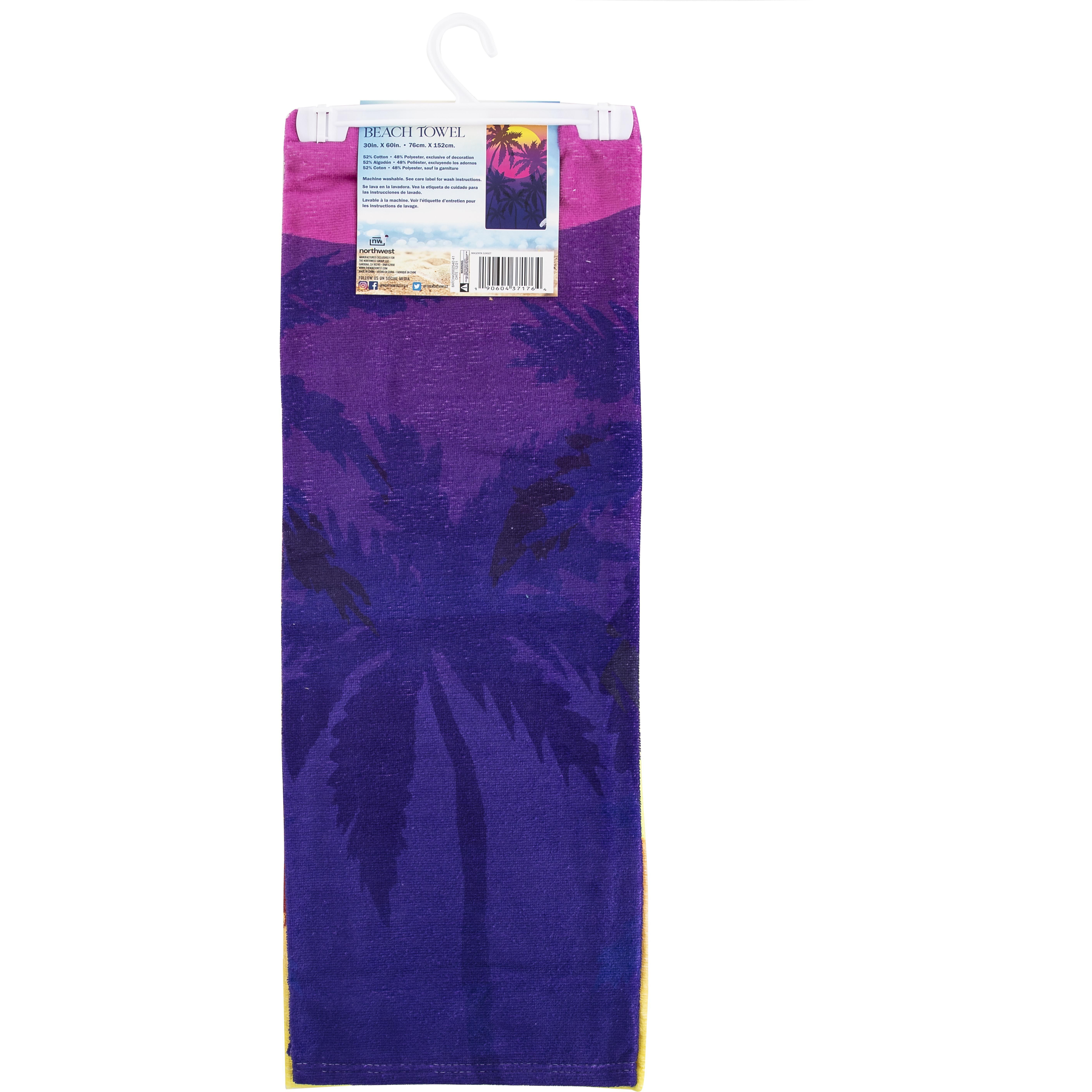 Magenta Sun Set Beach Towel  30" x 60"(D0102H94C8A.)