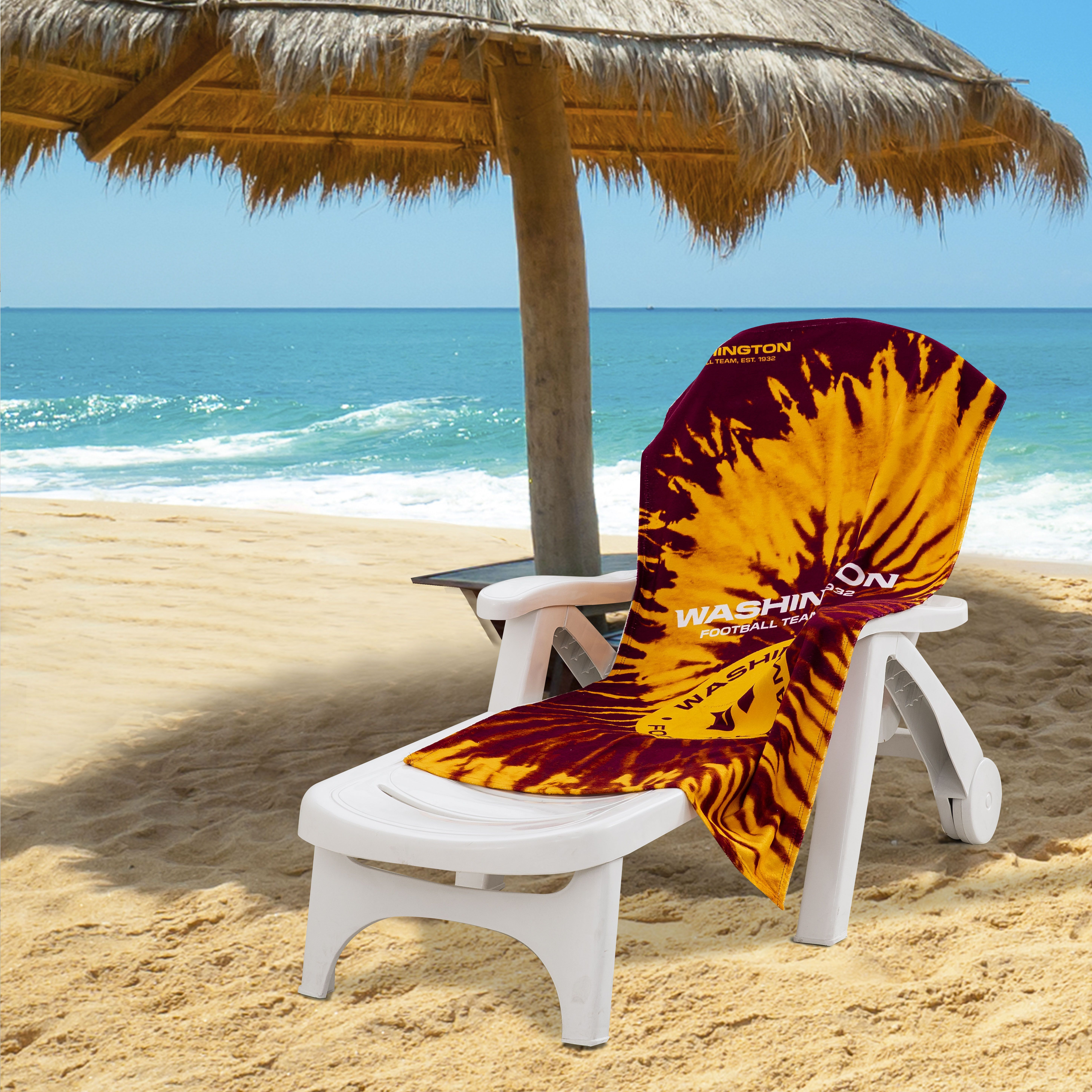 Washington commanders OFFIcIAL NFL Psychedelic Beach Towel 30 x 60(D0102H94NKU)