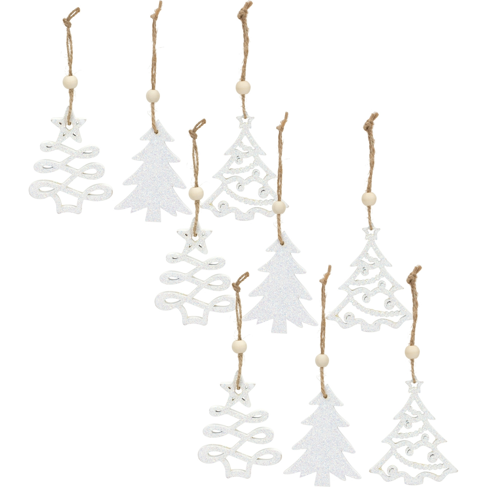 Wood Tree Ornament (Set of 9)