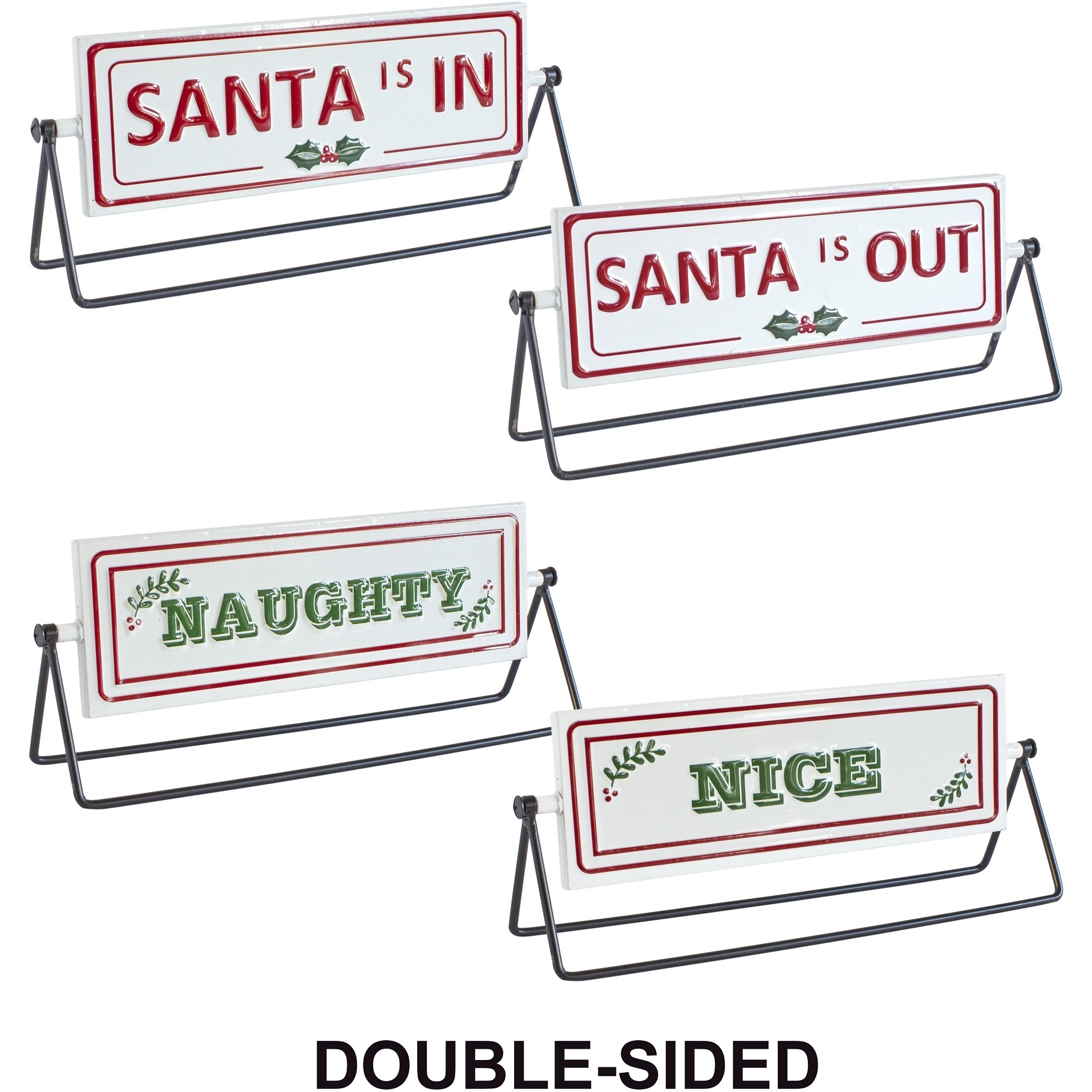 Reversable Santa Sign (Set of 2)