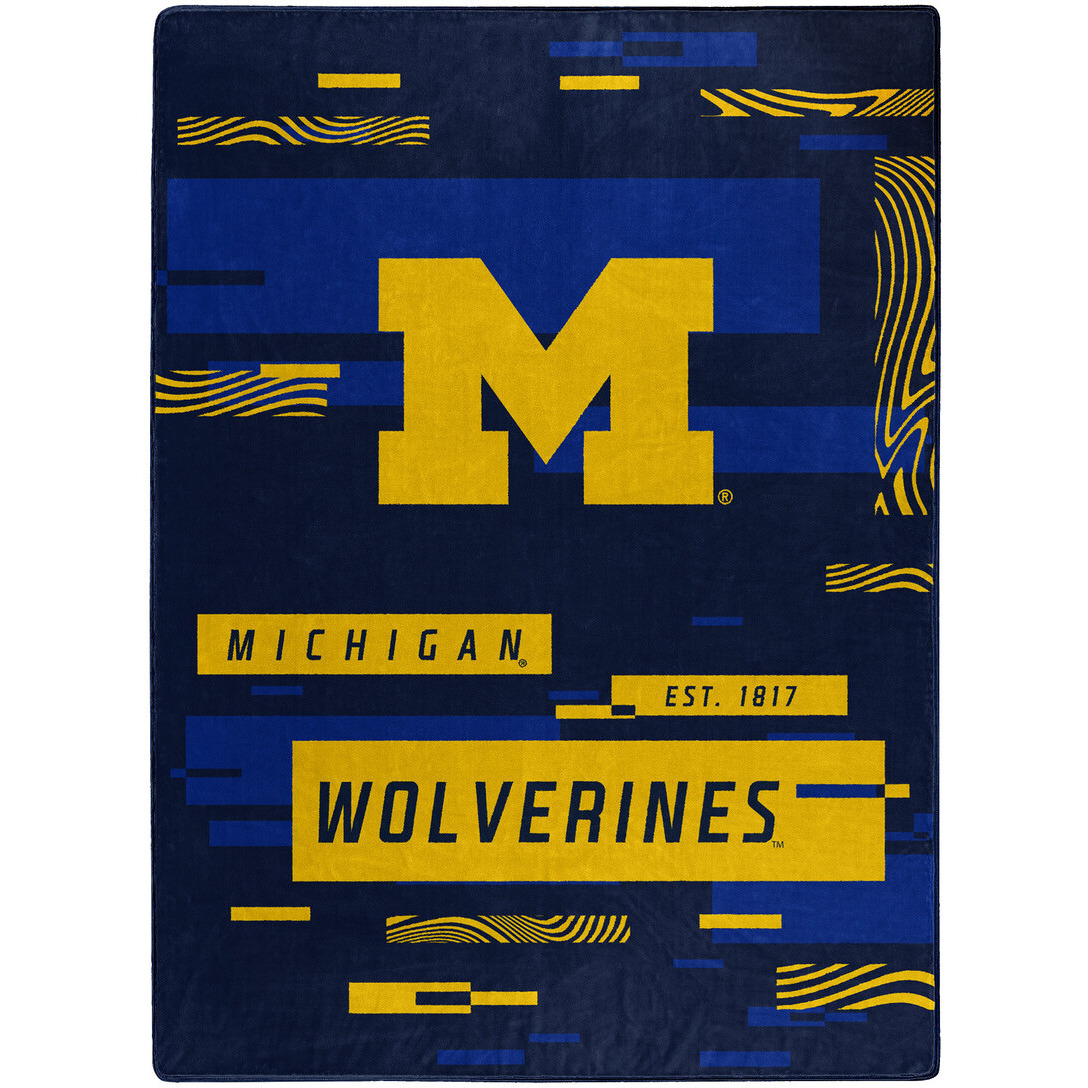 MIcHIgAN OFFIcIAL NcAA Digitize Raschel Throw Blanket 60 x 80(D0102H94gQU)