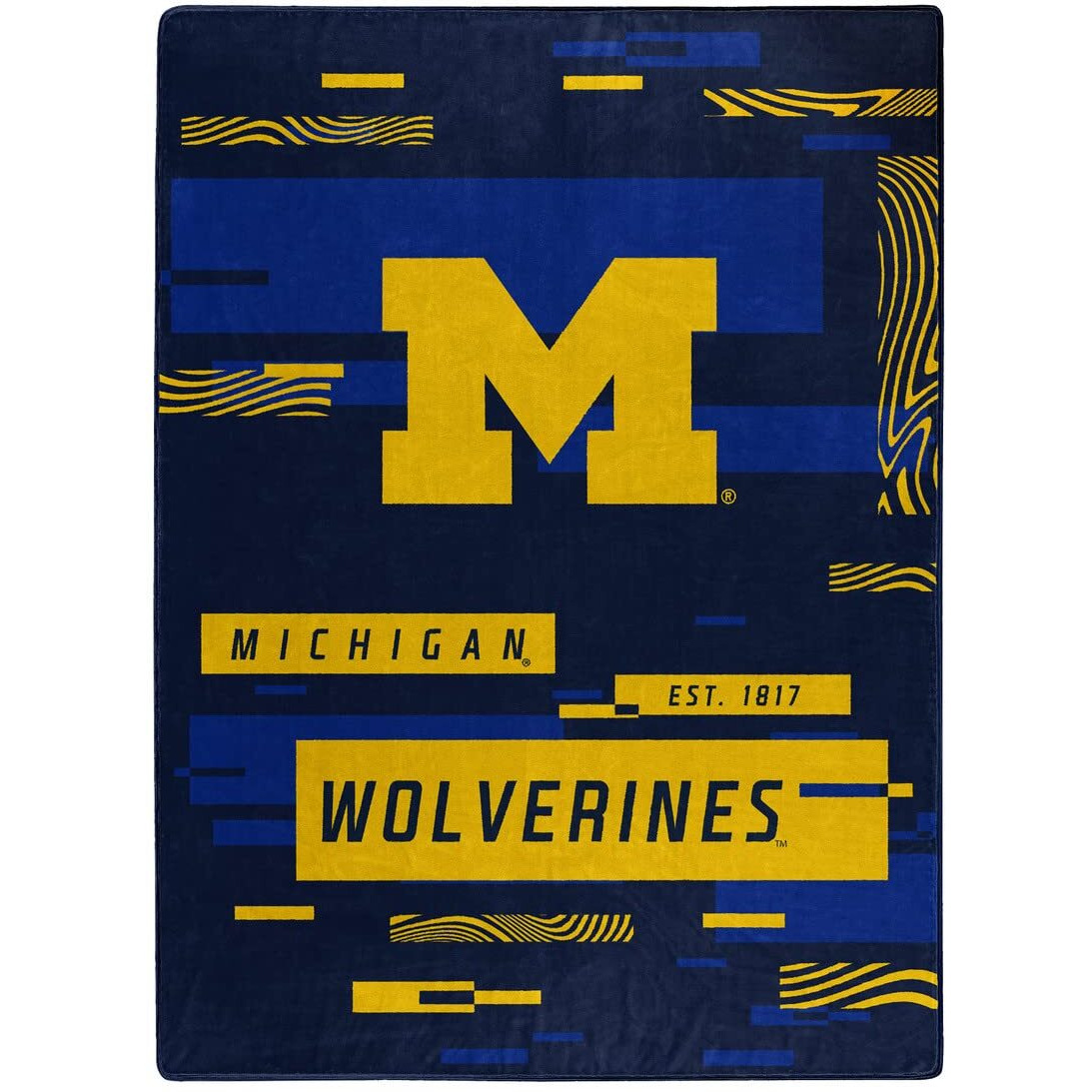 MIcHIgAN OFFIcIAL NcAA Digitize Raschel Throw Blanket 60 x 80(D0102H94gQU)