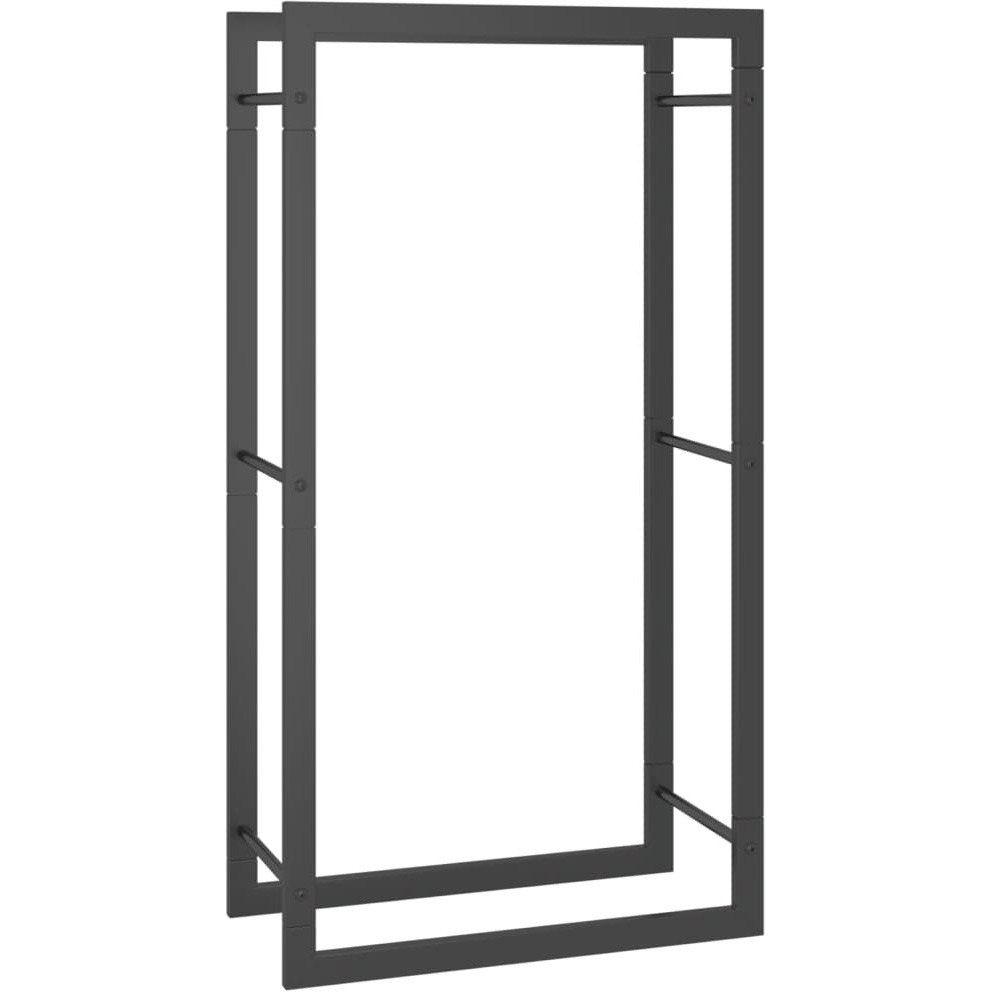 vidaXL Firewood Rack Matt Black 19.7&quotx11&quotx37" Steel