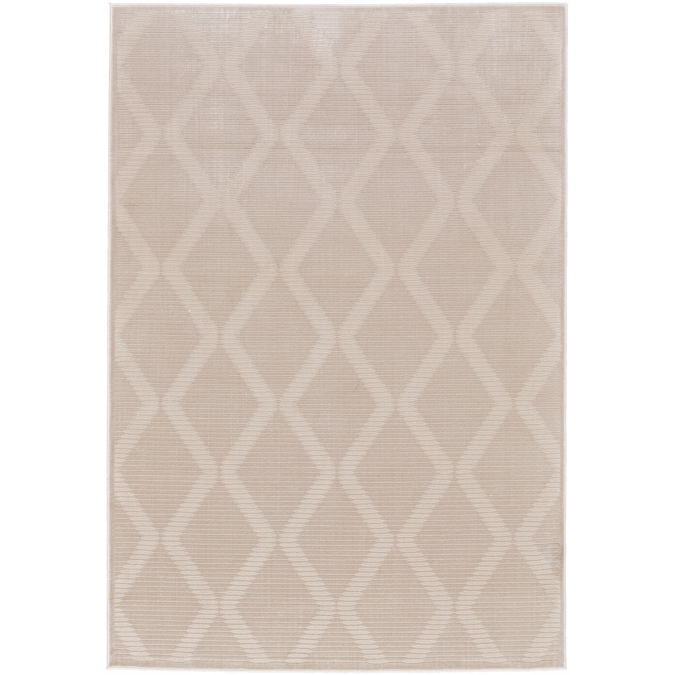 2 X 3 Ivory And Tan geometric Stain Resistant Area Rug