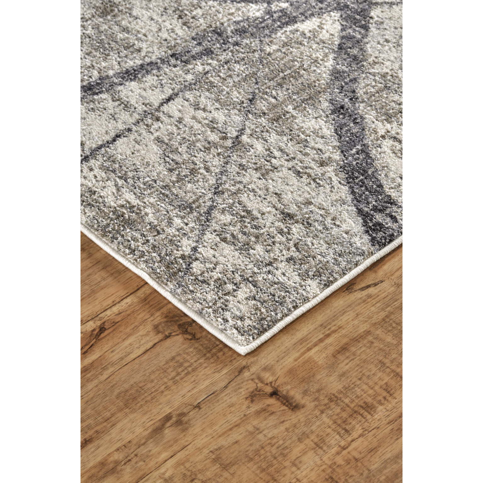 2 X 3 Taupe gray And Ivory Abstract Stain Resistant Area Rug