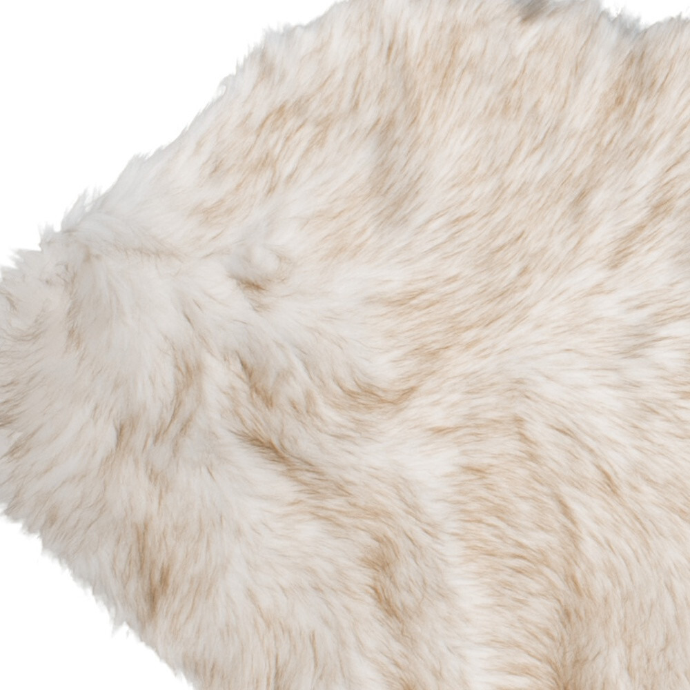 2 X 6 Ombre Tan Faux Fur Washable Non Skid Area Rug