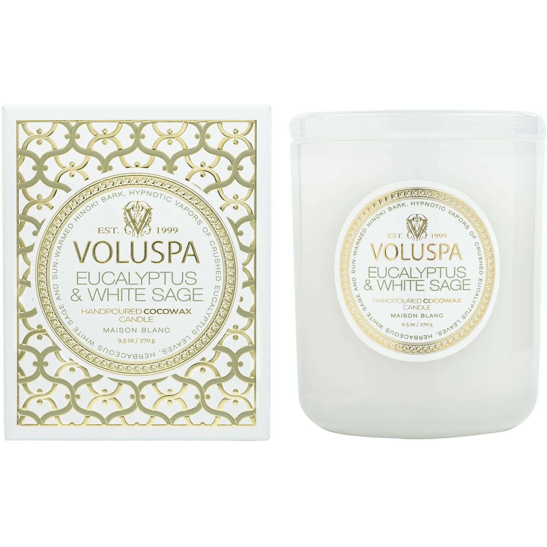 Eucalyptus and White Sage by Voluspa for Unisex - 9.5 oz Candle