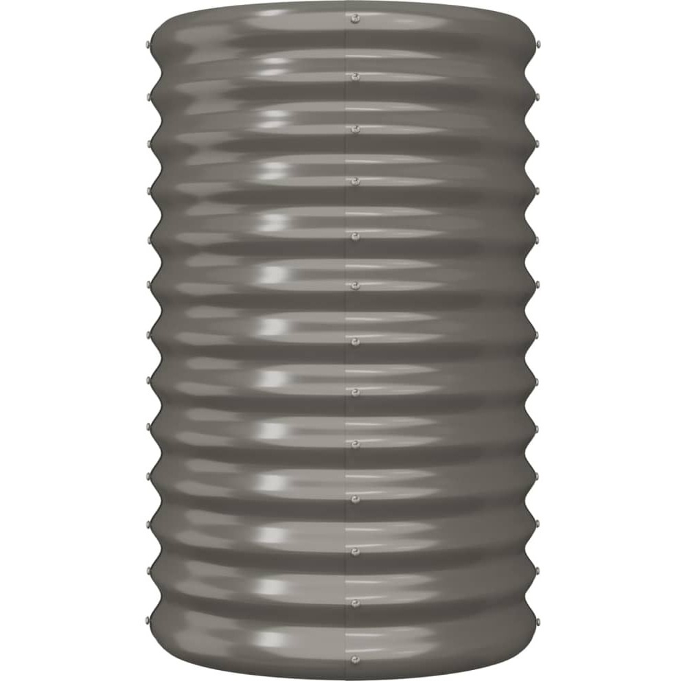 vidaXL Garden Planter Powder-coated Steel 15.7&quotx15.7&quotx26.8" Gray