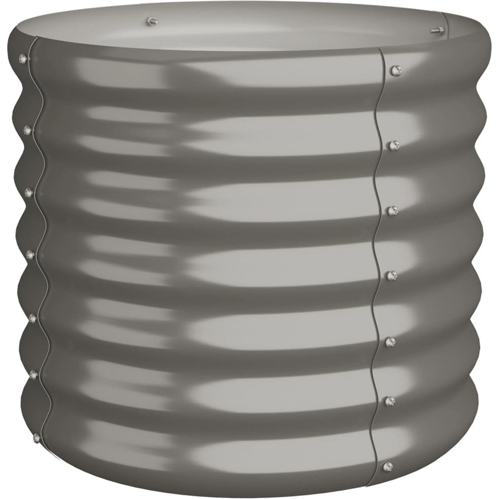 vidaXL Garden Planter Powder-coated Steel 15.7&quotx15.7&quotx14.2" Gray