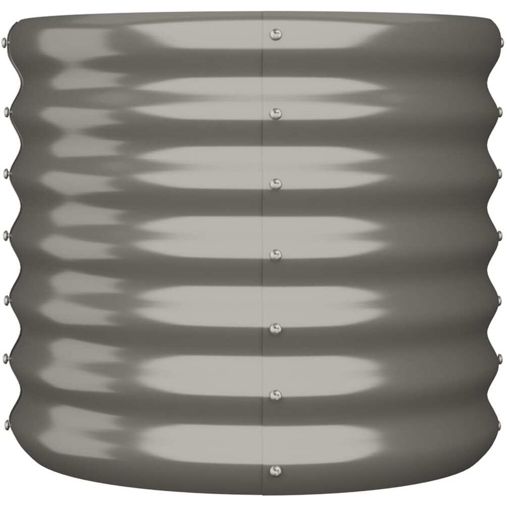 vidaXL Garden Planter Powder-coated Steel 15.7&quotx15.7&quotx14.2" Gray