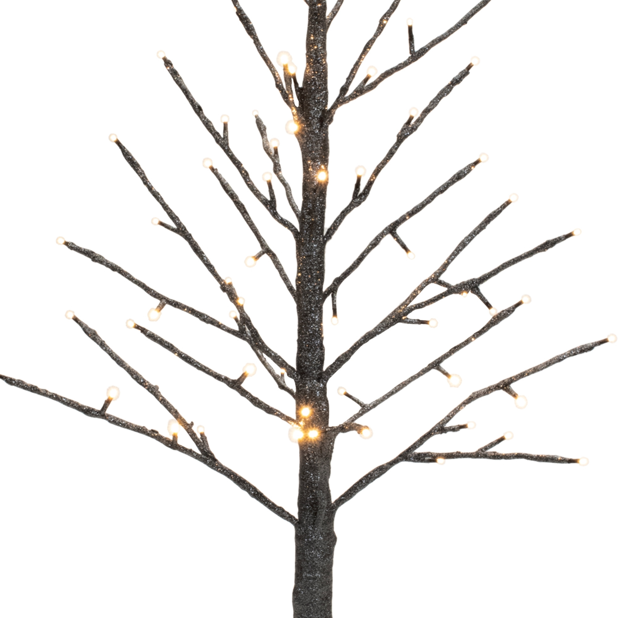 LED Black Glittered Twig Tree 36&quotH