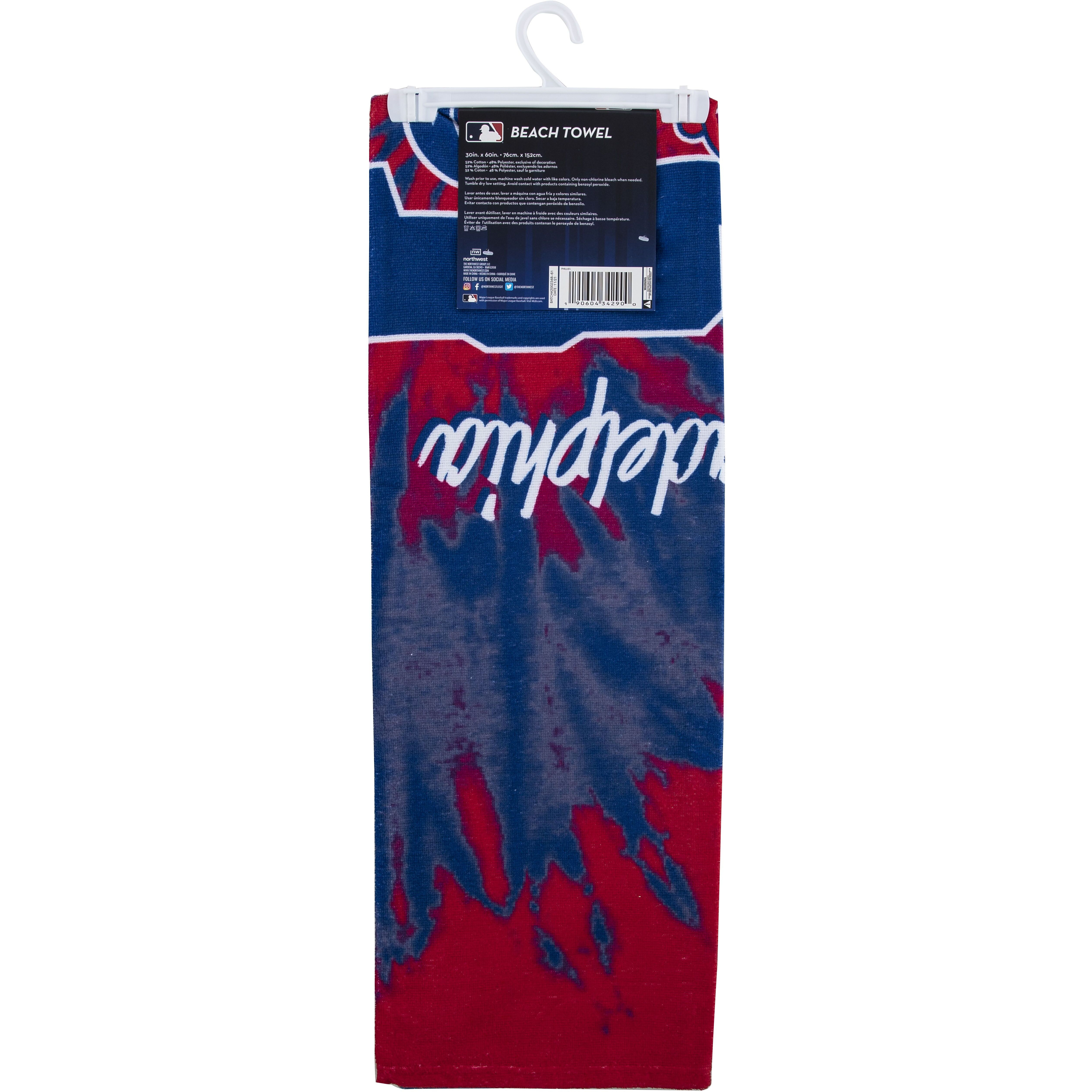 Phillies OFFIcIAL MLB Psychedelic Beach Towel 30 x 60(D0102H941MW)