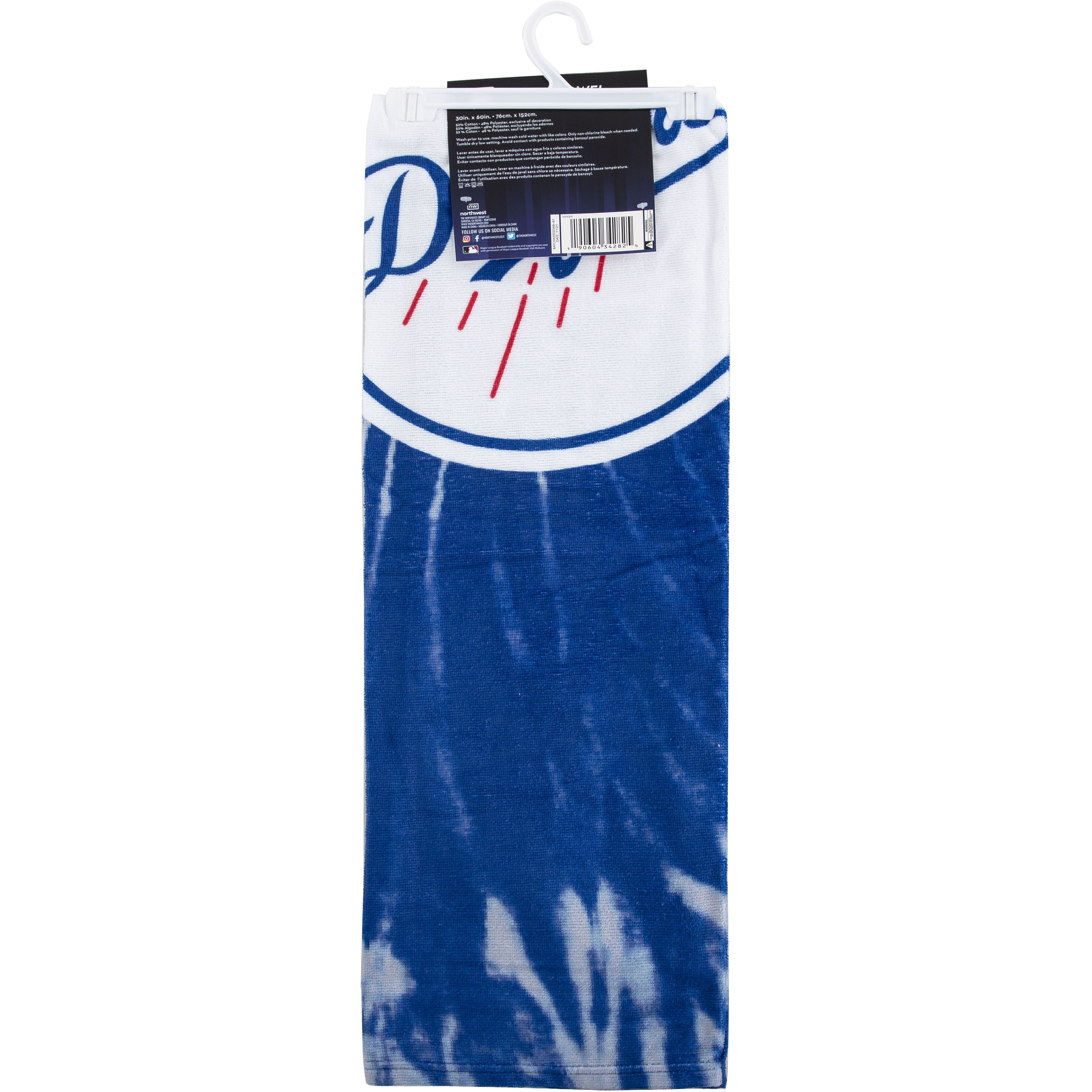 Dodgers OFFIcIAL MLB Psychedelic Beach Towel 30 x 60(D0102H941NY)