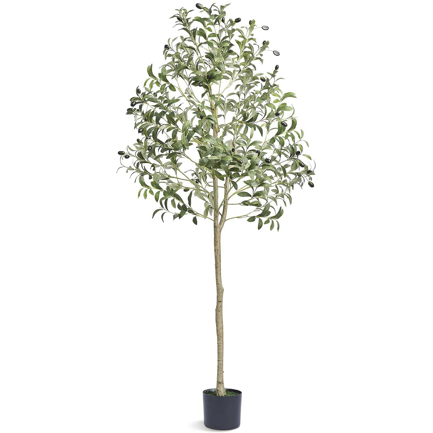 VEVOR Artificial Olive Tree, 5 FT Tall Faux Plant, Secure PE Material & Anti-Tip Tilt Protection Low-Maintenance Plant, Lifelike Green Fake Potted Tree for Home Office Warehouse Decor Indoor Outdoor