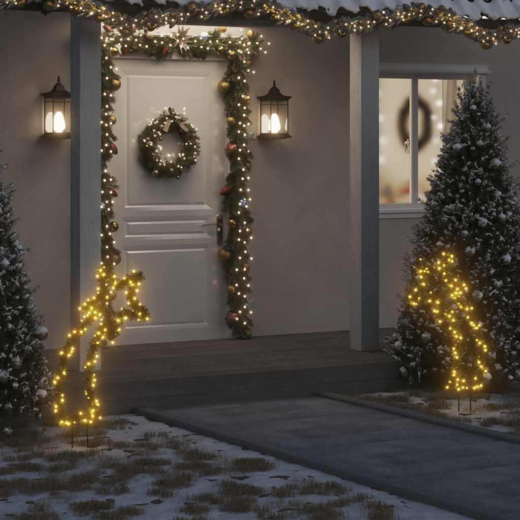 vidaXL Christmas Light Decoration with Spikes Meteor 115 LEDs 35"